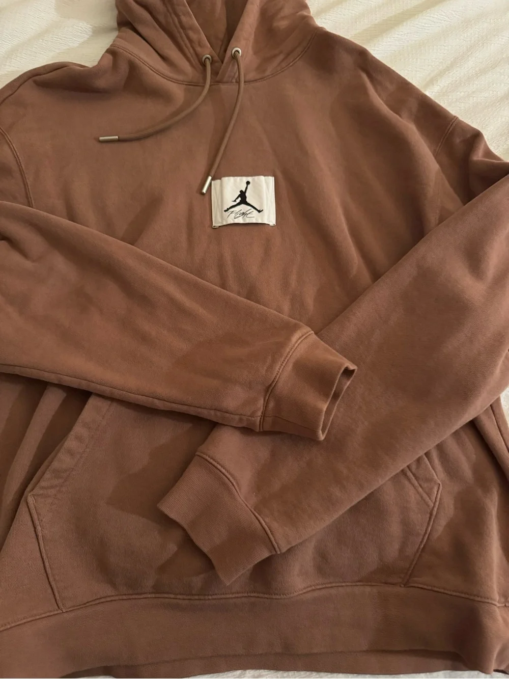 Jordan Brown Pullover Hoodie with Patch Logo